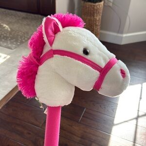 NWT Plush 31" Pink & White Galloping Pony Riding Stick
